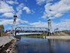 Электропоезд ЭС1П "Ласточка" на Подпорожском мосту через реку Свирь