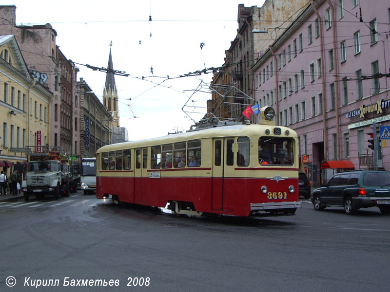 Трамвайный вагон ЛМ-49 № 3691