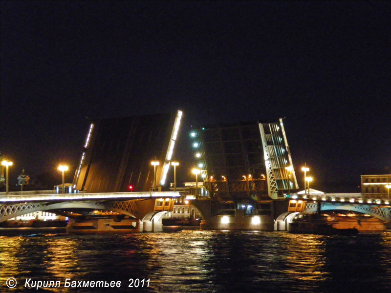 Проход парохода "Энсо" под Благовещенским мостом