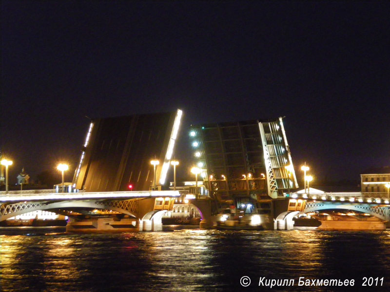 Проход парохода "Антеро" под Благовещенским мостом