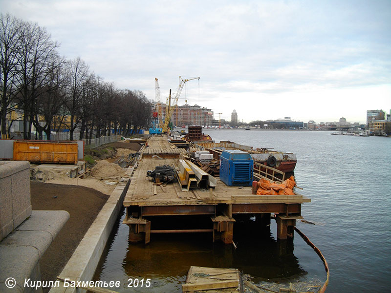 Строительство набережной Малой Невки у Каменноостровского мост