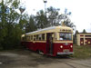 Трамвайный вагон ЛМ-47 № 3521 с прицепным вагоном ЛП-47 № 3584