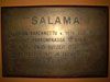 Парусно-паровая шхуна "Салама", табличка с датами постройки, затопления, подъёма и передачи в музей.