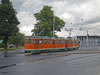 Трамвайные вагоны M67K №89 и №87, заезжающие в депо