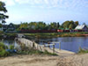 Наплавной мост через Новоладожский канал во время разводки