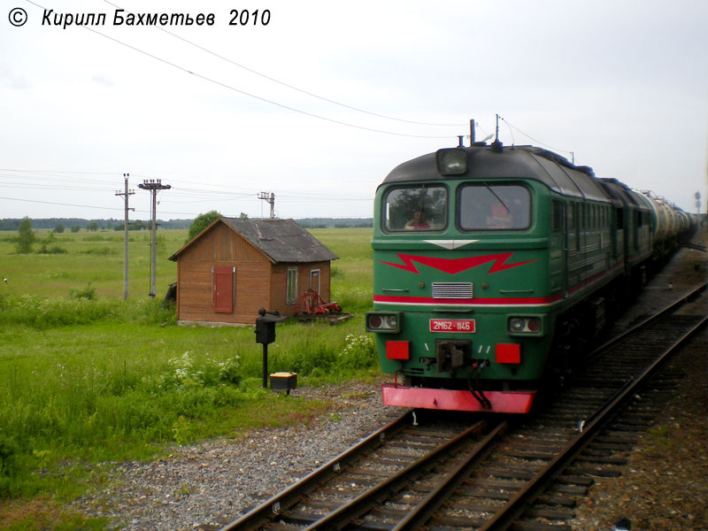 Тепловоз 2М62-1146 с грузовым поездом