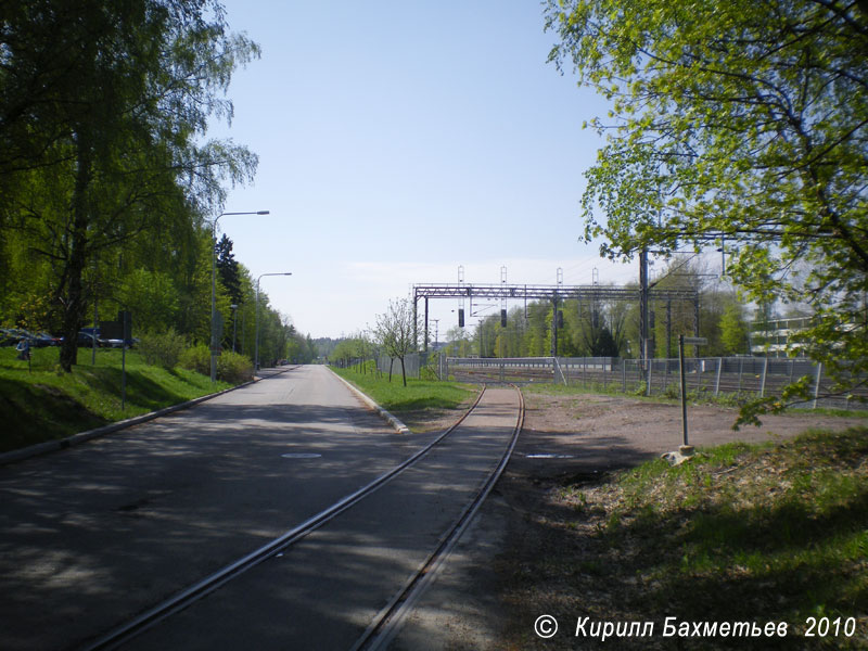 Начало соединительной ветки в депо Хельсинского метрополитена