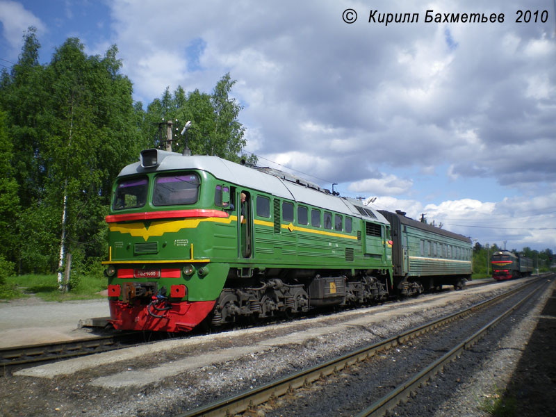 Тепловоз М62-1488 с поездом Светогорск – Выборг, прицепка поезда Хийтола – Выборг