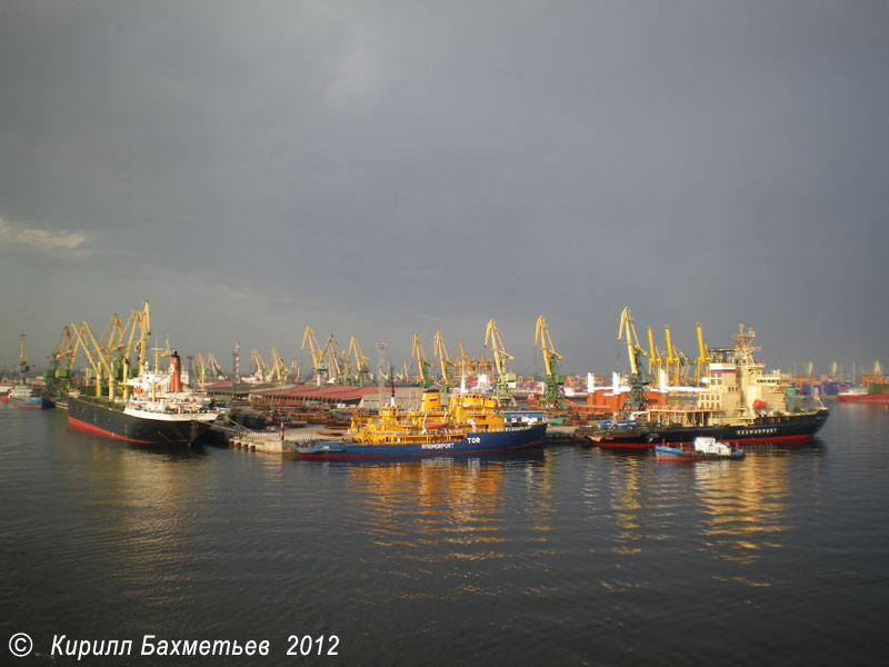 Теплоход "Олимпик мелонти", ледоколы "Тор" и "Москва"