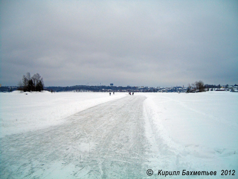 Конькобежная трасса от Городской бухты до острова Кархусаари