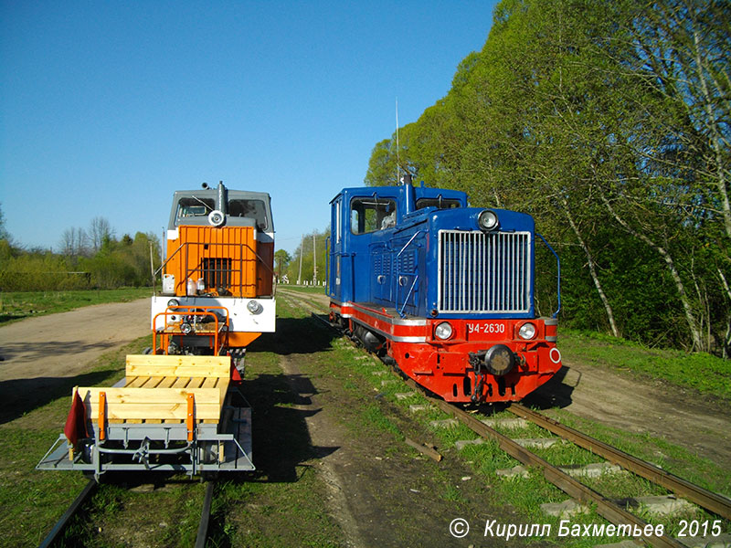 Мотодрезина ТД5у с прицепом, автомотриса ТУ6П-0050 и тепловоз ТУ4-2630