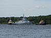 Малый ракетный корабль "Ураган" с буксирами "РБ Волчок" и "РБ-20"