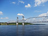 Кузьминский мост через Неву во время разводки