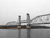 Кузьминский мост через Неву во время разводки