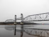 Кузьминский мост через Неву во время разводки